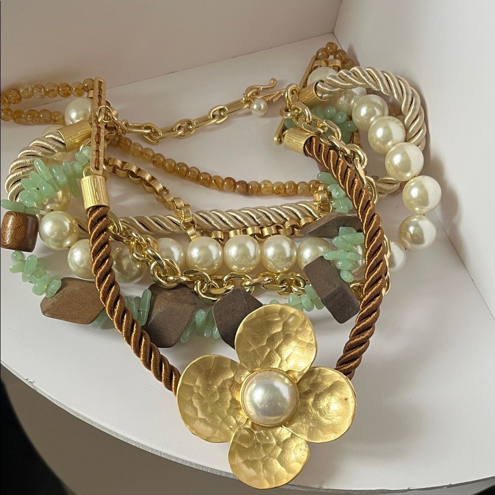 Multi strand statement necklace choker